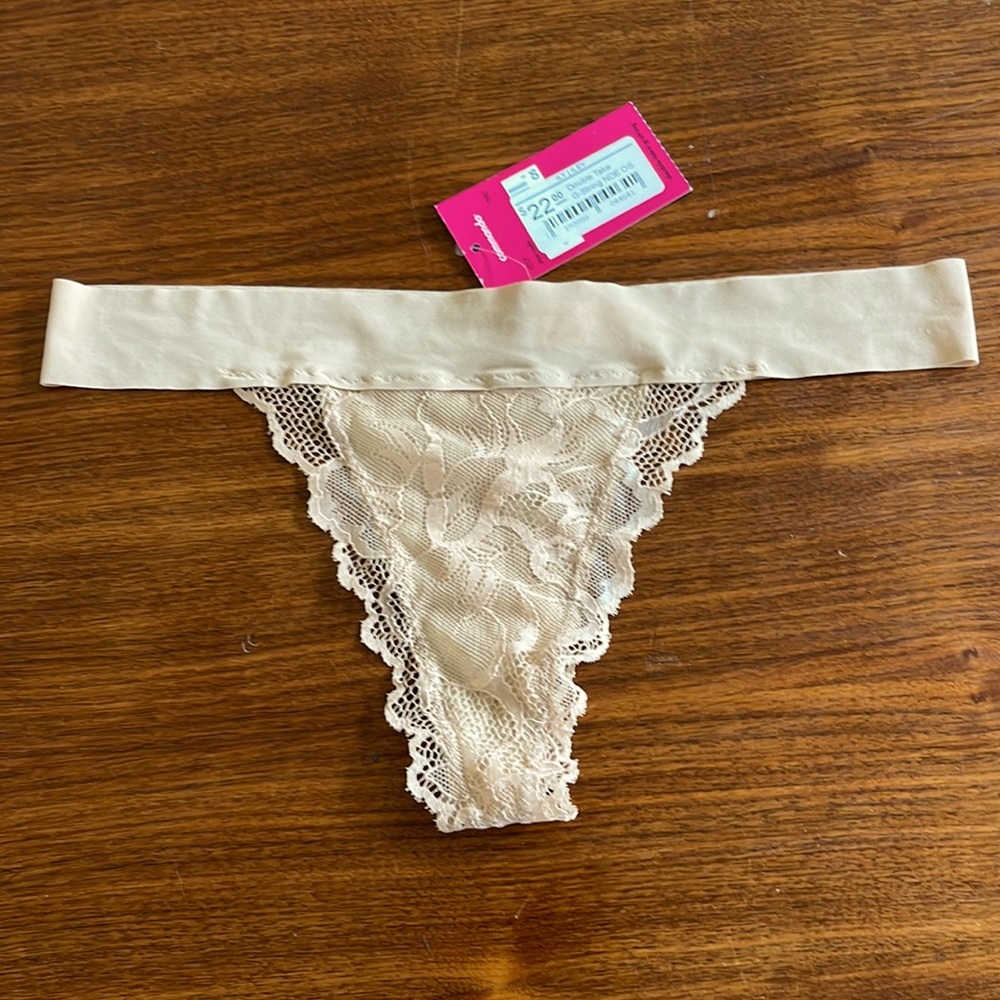 Commando “Double Take” Lace Nude Thong OS